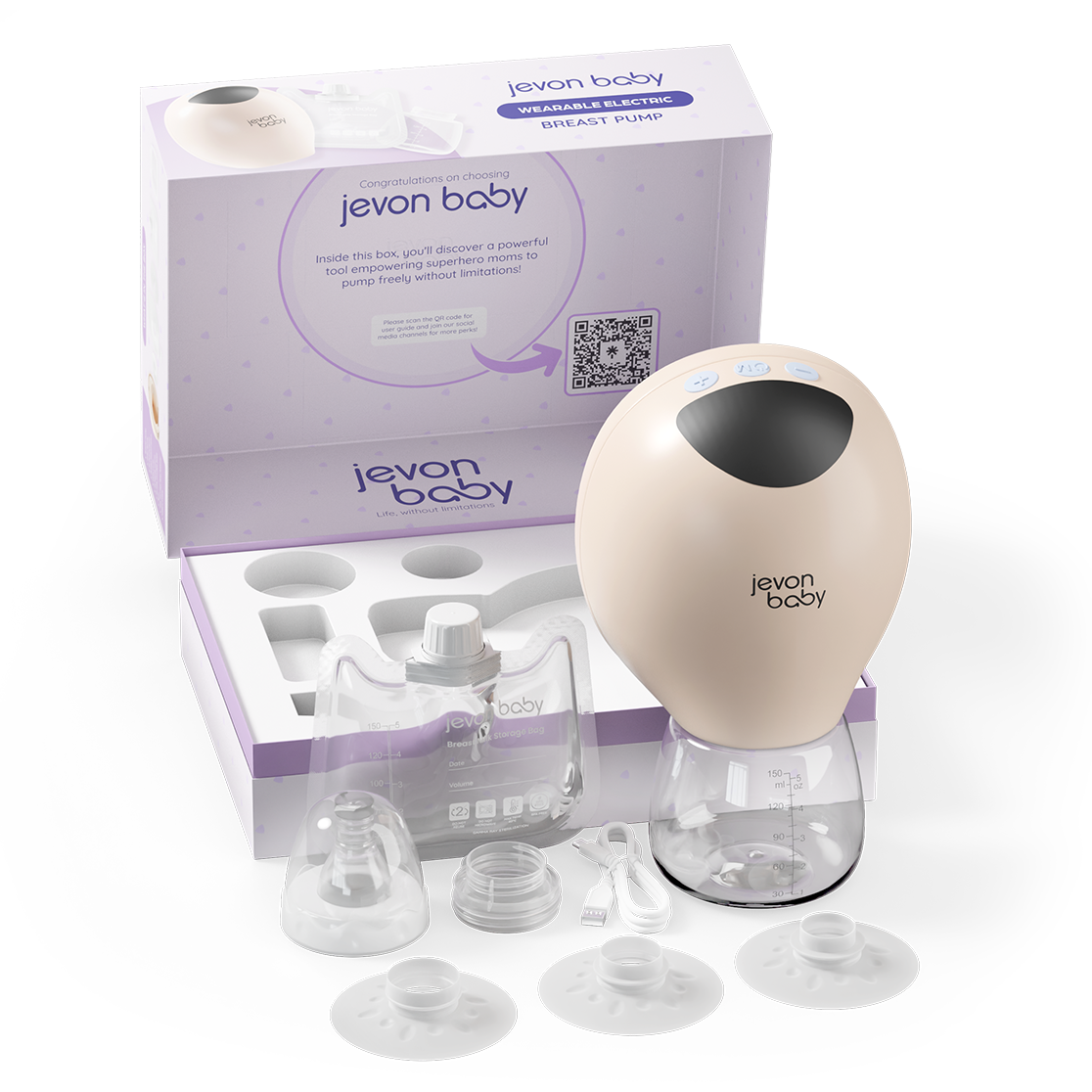 Jevonbaby Wearable Electric Breast Pump Packaging
